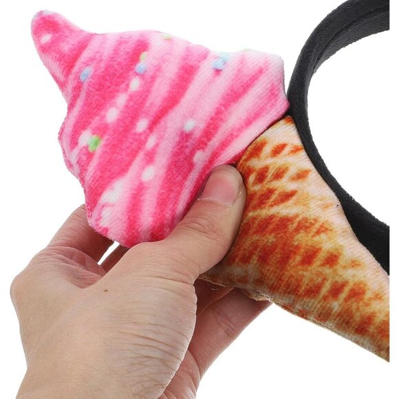 Spa Headband 2PCS Ice Cream Cone Food Costume Accessory for Parties main image 4